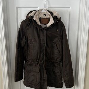 Women's Brown Hooded Jacket